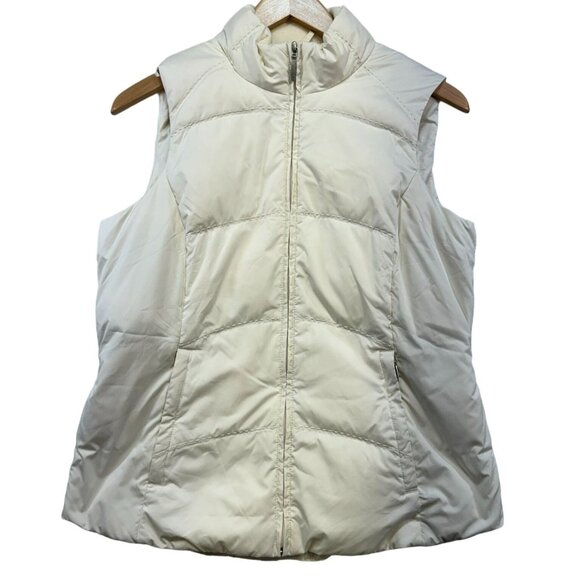 Eddie Bauer Womens Premium Goose Down Quilted Vest S Ivory - Picture 1 of 8